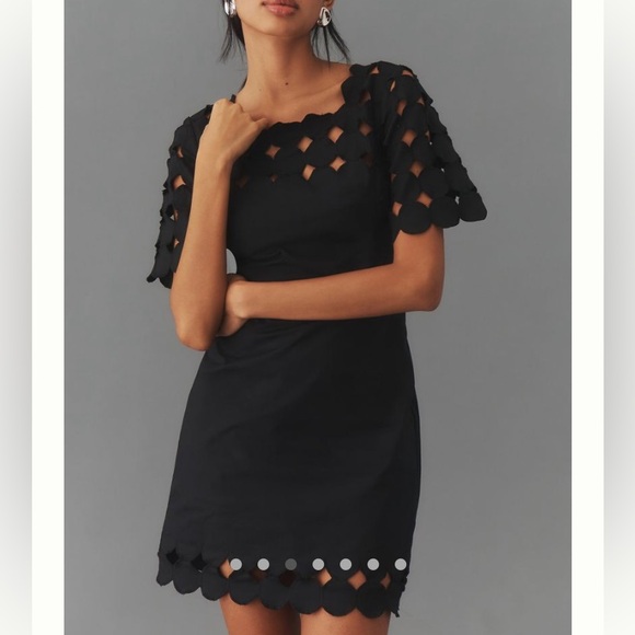 NWT Anthropologie Cutwork Mini Shift Dress - Picture 3 of 7